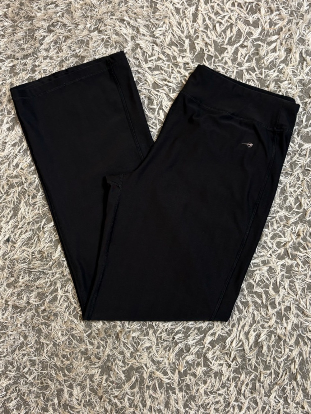 Tech Couture Athletic Leggings Flared Leg Casual Pants Womens XL Black Logo